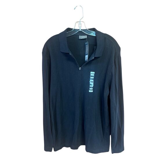 Steve & Barry’s Men’s 1/4 Zip Ribbed / collared Knit Black Sz L NWT - Picture 1 of 7